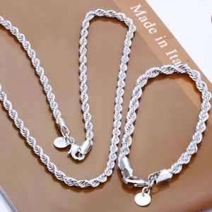 NWT 925 STERLING SILVER BRACELET And NECKLACE SET